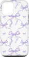 Aesthetic Watercolor Case for iPhone 14 with Lilac Ribbons and Bows