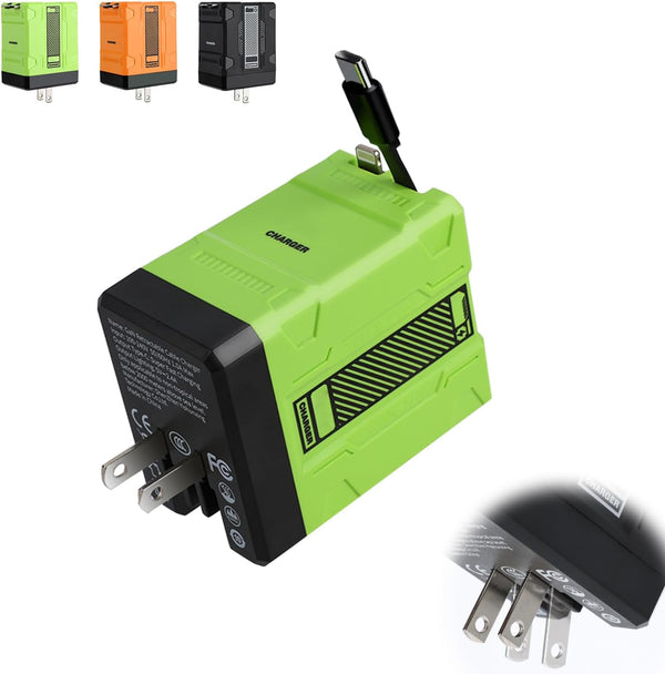 Iaolose 2-in-1 Compatible with 120w Fast Charger, 2025 New Retractable Wall Fasts Charging