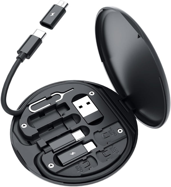 Yesimla USB C Adapter OTG Cable Kit: Multi Charging, USB C to iOS/Type C/Micro/USB A, Data Transfer, Card Slot, Phone