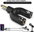 Headphone Splitter Adapter, 3-in-1 Pack, 3.5mm Male to 2 Port 3.5mm Female & 3.5mm Female to 2 Port 3.5mm Male Aux