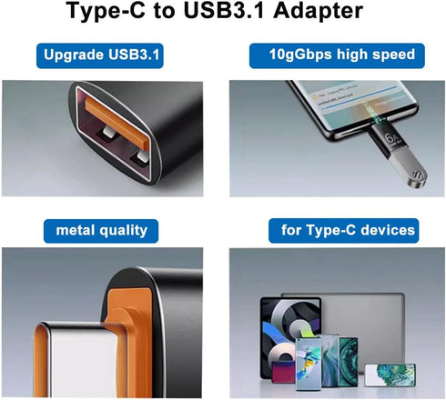 USB C to USB Adapter, 3 Pack Type C to USB 3.1 OTG Adapter for Smartphones, Laptops, Tablets, Compatible Devices