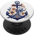 Floral Anchor Ultramarine Beige Flowers Anchor PopSockets Swappable PopGrip