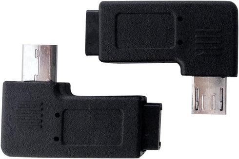 1 Pair Right Left 90 Degree Angle Micro USB Male to Micro USB Female Adapter by Posdou