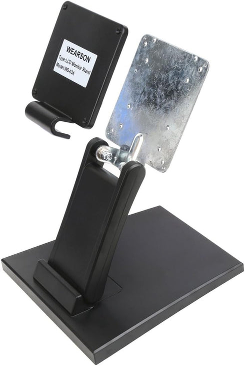 WS-03A Adjustable LCD TV Stand, Folding Metal Monitor Desk Stand with VESA Hole 75x75mm & 100x100mm