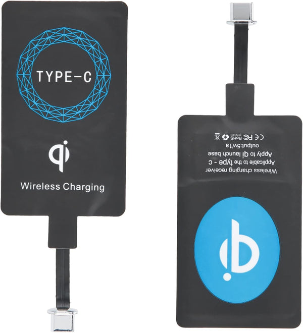 Wireless Charger Receiver, 2pcs Type C QI Wireless Charging Receiver Module with Self Adhesive Sticker for Mobile Phones
