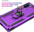 for Samsung Galaxy Note 10 Case, Military-Grade Metal Ring Holder Kickstand, Shockproof Cover for Note10, Purple