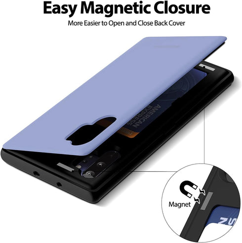 GOOSPERY Galaxy Note 10 Plus Wallet Case, Protective Dual Layer Bumper Phone Case with Card Holder, Lilac Purple