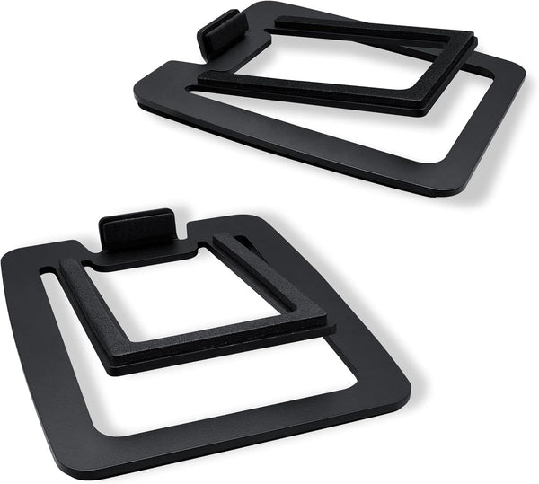 SW601 Metal Desktop Speaker Stands for Compact 2''-3'' Speakers, Tilted Steel Damping Foam Padding, Pair
