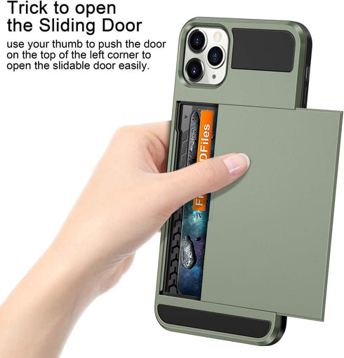 Vofolen Case for iPhone 11 Pro, Wallet with Credit Card Holder Slot, Anti-Scratch Dual Layer Protective Cover, Midnight