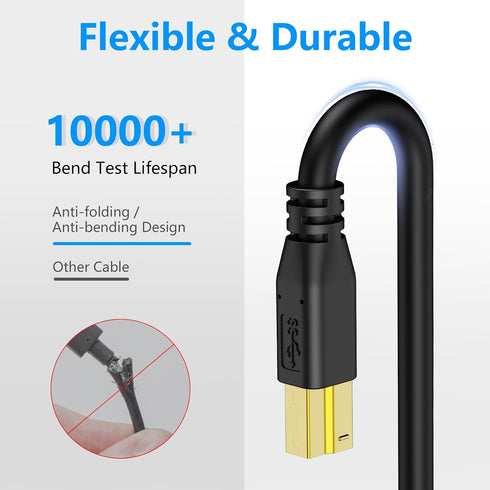 Jelly Tang 3.0 25Ft,Superspeed 3.0 More(25Ft/8M) USB Cable A Male to B Male USB A-B/A Male to B Male Cable