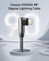 10ft 90 Degree iPhone Charging Cable 2 Pack - USB to Lightning, Extra Long, Compatible with iPhone