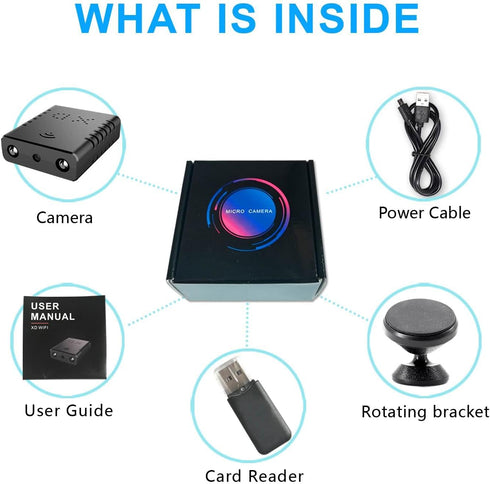 Smallest Wireless WiFi Camera, HD1080P Portable Baby Monitor, Pet Camera with Night Vision, Motion Detection