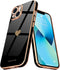Teageo Compatible with iPhone 13 Case for Women Girl, Cute Love-Heart Luxury Bling Soft Back Cover for iPhone 13, Black