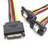 SDTC Tech 15 Pin SATA Power Splitter Adapter Cable Male to Dual Female 90-Degree Angle - 2 Pack