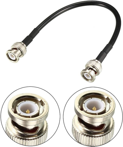 uxcell RG58 Coaxial Cable, BNC Male to BNC Male Connectors, 50 Ohm, 8 Inch