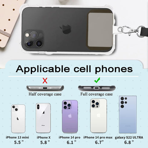 Phone Lanyard, 2 in 1 Phone Strap with Silicone Holder, Fits iPhone and Most Cell Phones