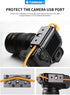 TONHOKJ Camera Cable Clamp Quick Release Plate, Aluminum DSLR Tethered Shooting Cable Lock Clip, HDMI USB Data Port