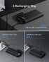 VRURC Portable Charger Power Bank, 10000mAh, 22.5W Fast Charging, Built-in USB-C Cable for iPhone 15, Black