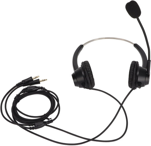 3.5mm Wired Stereo Call Center Headset, On Ear with Noise Cancelling Microphone for Home Office
