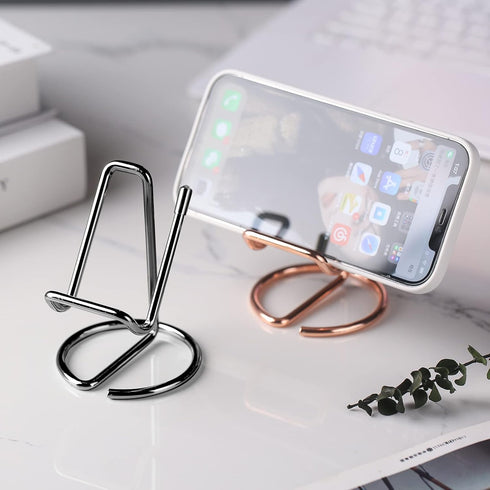 Cell Phone Stand, Mobile Phone Holder, Business Card Holder – Metal Wire Cradle Dock for iPhone/Android/iPad