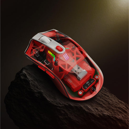 MKETech Electronics 2.4GHz, 830) Wireless Mouse with Transparent Shell and RGB Lighting, Dual-Mode Bluetooth