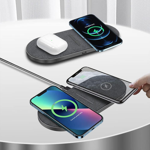 Dual 20W Wireless Charger for Multiple Devices, 40W Fast Wireless Charging Pad for Apple iPhone, AirPods, Samsung Galaxy