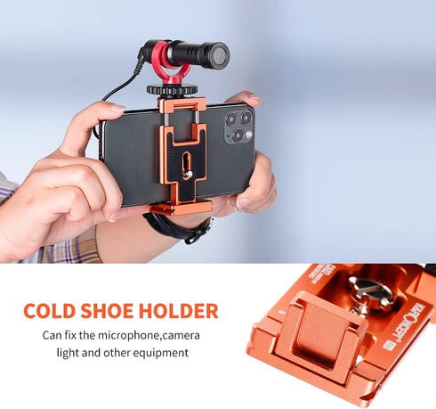 K&F Concept Aluminum Alloy Quick Release Plate with 1/4 Inch Screw for Camera, Cage, Cellphone, etc (Orange)
