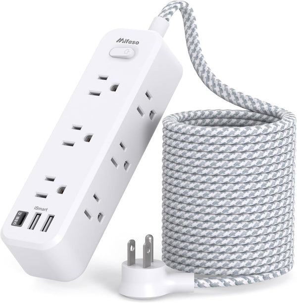 Extension Cord 15 ft - Surge Protector Power Strip with 9 Outlets, 3 USB Ports, Multiple Outlets for Home, Office, Dorm