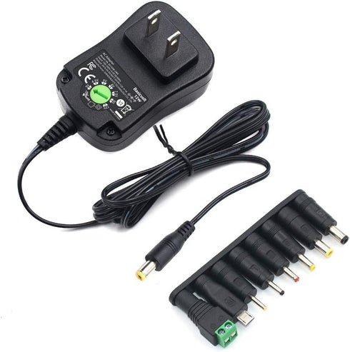 12W Universal Power Supply 12V 9V 7.5V 6V 5V 4.5V 3V 1A AC to DC Adapter for LED Strip, Router, CCTV