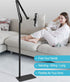 Elekpopu 5LB Tablet Floor Stand with Metal Base, Overhead Bed Phone Stand Angle Height Adjustable Holder, Universal