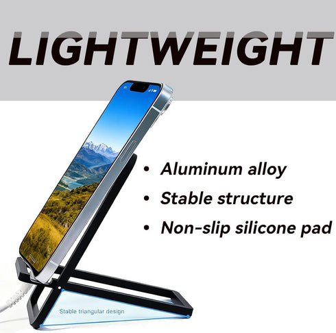 LEBUWOQ 1 Pack 17 16 15 14 13 12 11 (1) Portable Phone Stand for Desk, Cell Phone Stand Foldable Aluminum Cell Phone