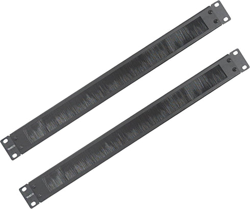 RIVECO 1U Brush Panels for Rack Cable Management, 2 PCS Server Rack Cable Organizer for 19 Inch Network Rack Mount Black