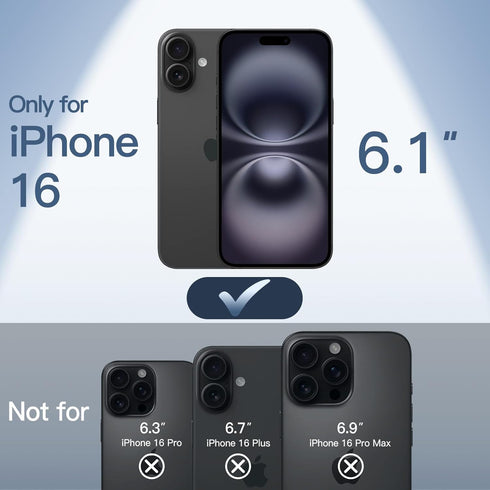 JETech 16 6.1 inch, Ultra Slim Case for iPhone Camera Lens Full Protection, Lightweight Matte Finish PP Hard Minimalist