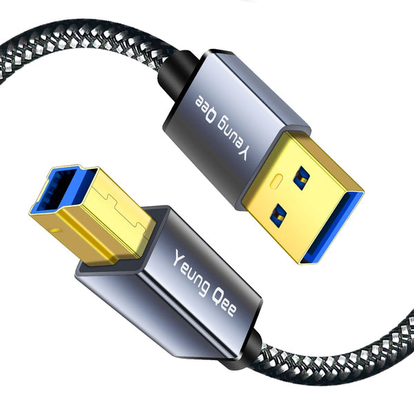 Yeung Qee USB 3.0 A to USB B Cable 3 ft,Nylon Braided USB 3.0