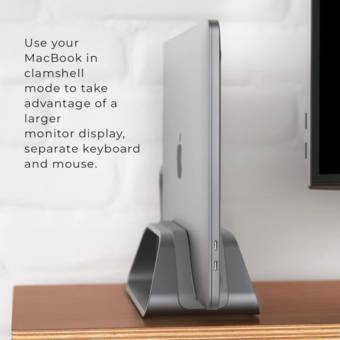 HumanCentric Vertical Laptop Stand for MacBook - Compatible with MacBook Pro, Air, Laptop Holder for Apple Desk Stand