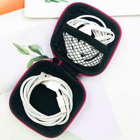 lyfLux Earbud Case - 10 Pieces Square & Rectangular Headphone Cases with Clips for Headphones, SD Cards, Wireless