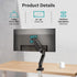 BFTOU 32 inches 17.6 lbs, Grommet Black Single Monitor Arm Adjustable Stand Monitor Mount up to and Computer Desk Mount