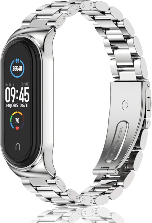 MIJOBS Strap for Xiaomi Mi Band 6 Mi Band 5, Metal Strap Compatible with Mi Band 4 Mi Band 3