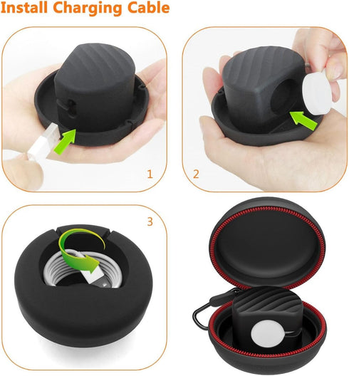 HALLEAST Charging Station Holder for Apple Watch, EVA Hard Protective Storage Case Dock for iWatch Series 9 8 7 SE 6 5
