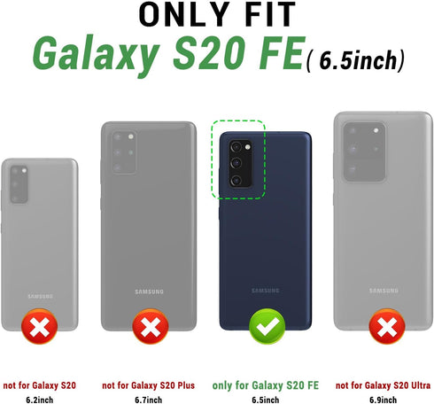 SUANPOT Leather Wallet Case for Samsung Galaxy S20 FE - RFID Blocking Credit Card Holder, Flip Folio Cover in Purple