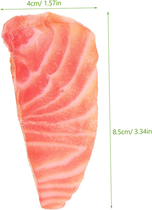 Abaodam Artificial Salmon Slice Model Realistic Fake Food Display for Photography Kitchen Decoration and Restaurant