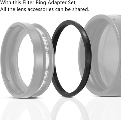 18 Pieces Filter Ring Adapter Set, Lightweight Aluminum Camera Lens Filter Stepping Rings Kit, 9 Pcs Step Up & 9 Pcs