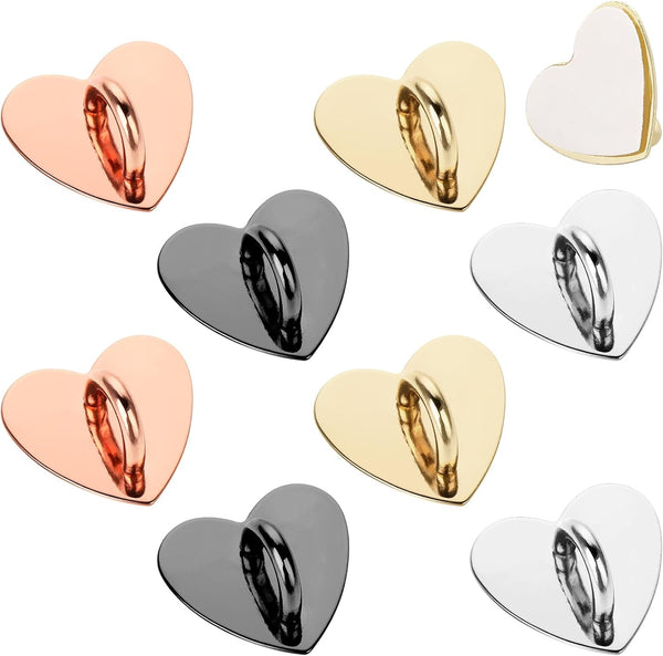 8 Pcs Cell Phone Finger Ring Heart Grip, Metal Phone Charm Loop Stand, Cute Accessories for DIY Phone Case