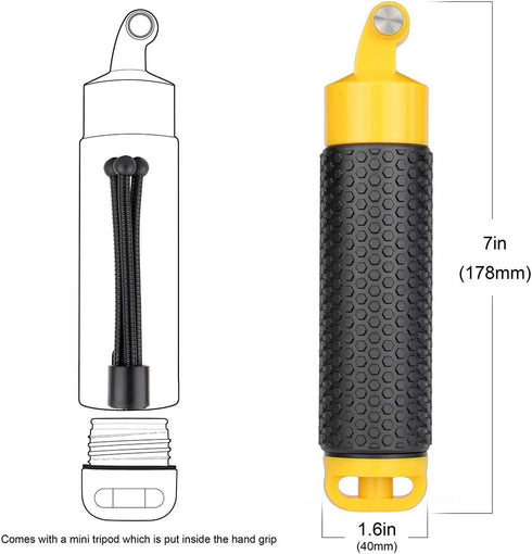 Floating Hand Grip Mini Tripod Stand Waterproof Monopod for GoPro Hero 13 12 11 10 9 8 7 6 5 4 3 2 Session, Fusion, Max