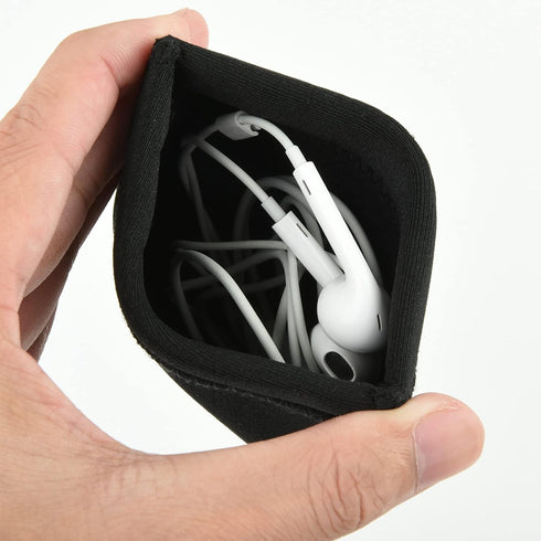 4 x 4 inch Neoprene Protective Carrying Snap Case Bag for Earphones/Cables (Earbud Case)