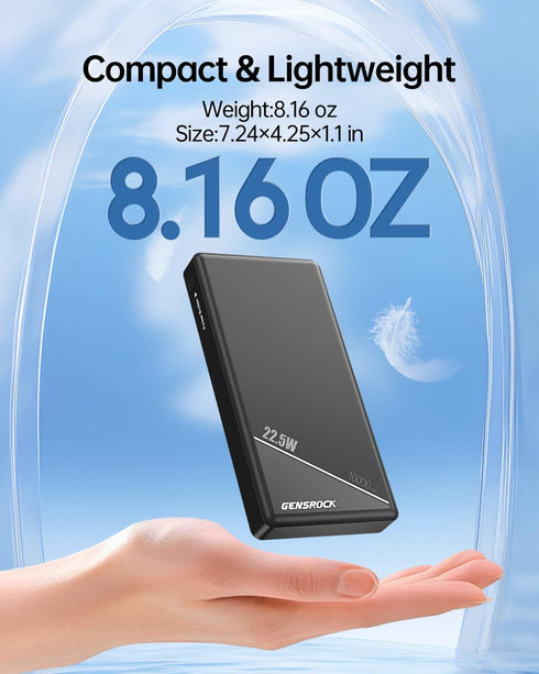GENSROCK 2 Pack 10000mAh, 22.5W iPhone17/16/15/14/13 S24/22 Portable Charger Power Bank PD Fast Charging with Exact LED