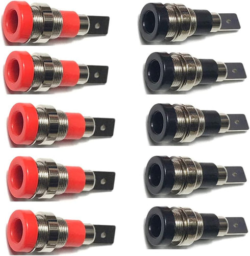 4mm Banana Jack Socket Female Adapter Panel Mount Binding Post for 4mm Banana Plug Connectors 10Pcs