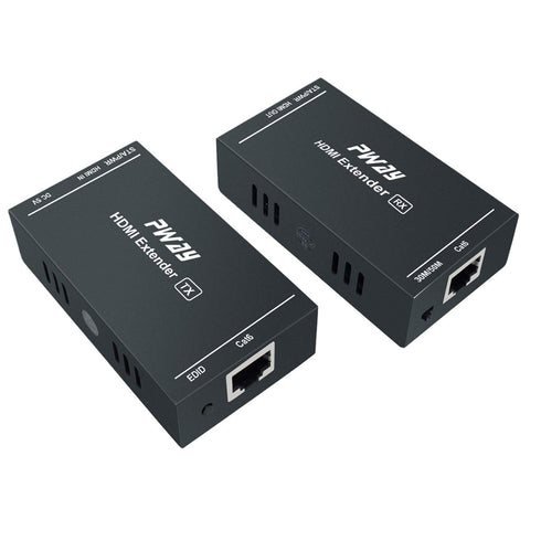 PWAY HDMI Extender 1080p@60Hz, Over Single Cat5e/Cat6/Cat7 Cable, Full HD Uncompressed Transmit Up to 164 Ft