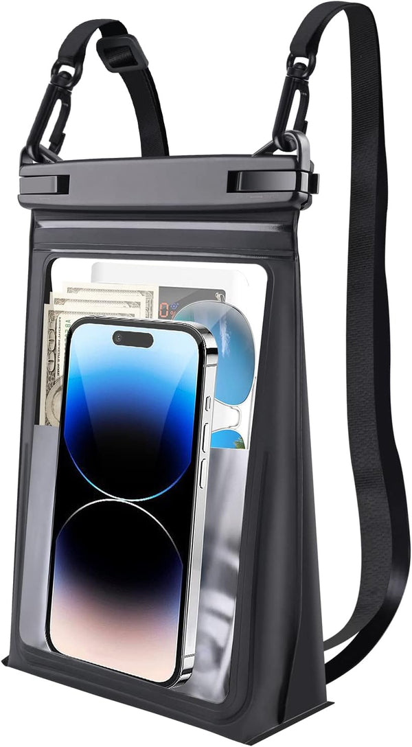 Large Floating Waterproof Phone Pouch with Sealing Strip, Cell Phone Dry Bag Case for iPhone 15/14/13/12/Pro Max