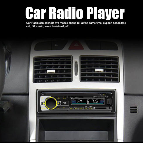 Bluetooth Car Radio Autoradio, Voice Control Audio Player, Dual Connection Handsfree USB2.0 CD Stereo Receiver with LED